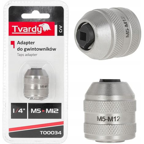 Adapter für 1/4" M5-M12 CrV-Gewindebohrer für Schraubendreher und Ratschen