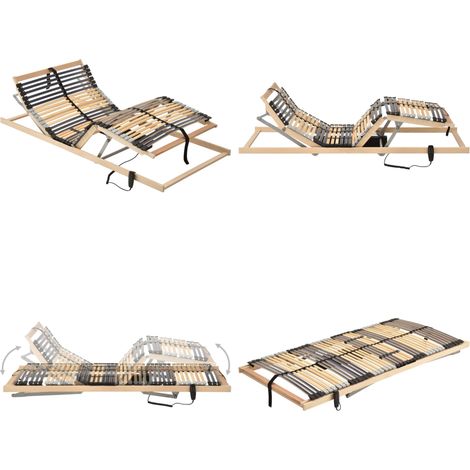 Letto con Telaio a Doghe Elettrico 42 Doghe 7 Zone 100x200 cm - Letto con doghe regolabili - Doghe elettriche