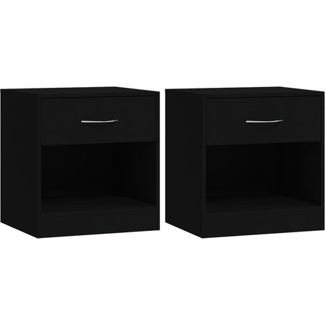 Maison Exclusive - Nachttische 2 Stk. mit Schublade Schwarz