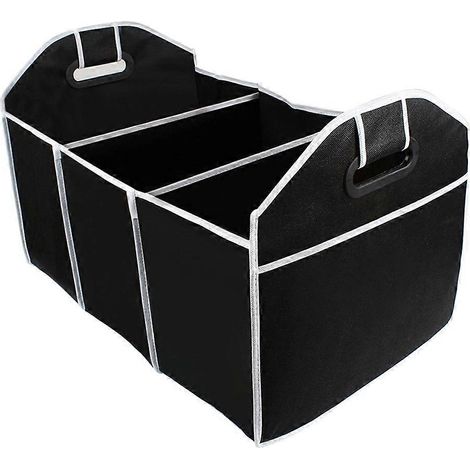 Boîte de rangement pour voiture, sac de rangement non tissé pour coffre de voiture, sac de rangement pliable, sac à outils, boîte de rangement pour voiture (noir, poignée de style aléatoire)-Black (1/2)