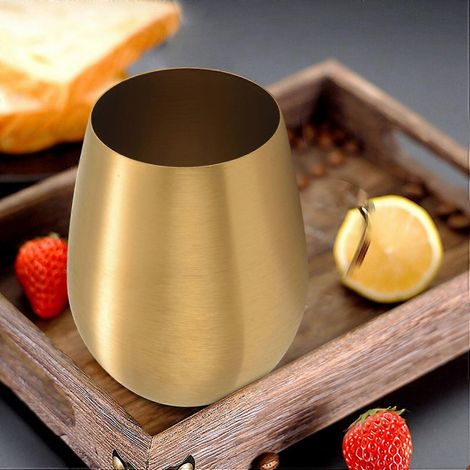 Gobelet à bière/vin/cocktail/lait en métal doré de 500 ml - FFY (1/4)