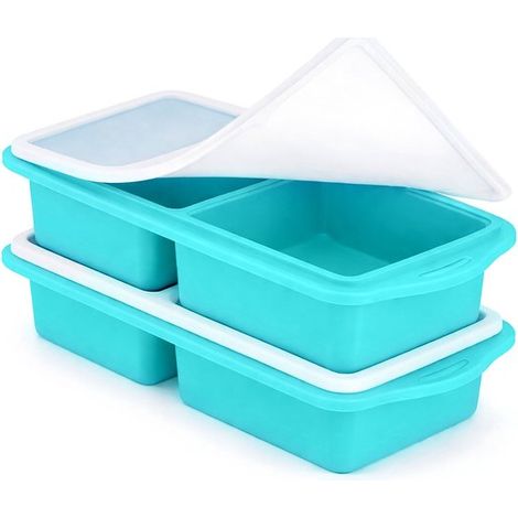 - Boîtes de congélation en silicone avec couvercle - Boîtes de préparation des repas - Boîtes à soupe congelées - Plateau de congélation en silicone avec couvercle - Boîtes de congélation - 2 pièces (1/5)