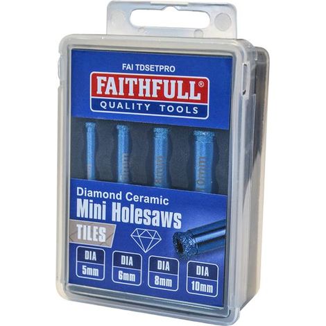 Faithfull Diamond Ceramic Mini Holesaw Set, 4 Piece FAITDSETPRO (1/5)