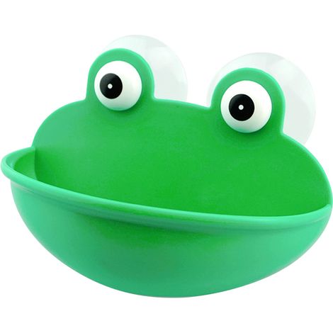 Porte-savon mural grenouille dessin animé avec ventouses, étui à savon coloré, support adhésif pour salle de bain.