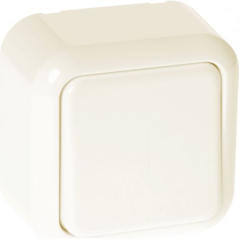 Antiker Schalter 1 Taste beige 6x6x3 cm