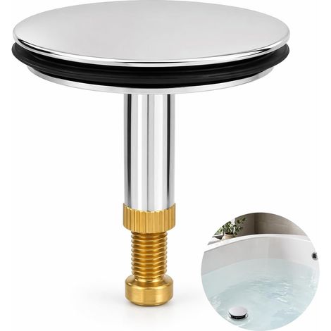 Bouchon Baignoire, Diamètre 44 mm, Hauteur Réglable 3,5 à 4,5 cm, Bouchon de Vidange avec Joint Silicone pour Évacuation de Baignoire, Douche et Salle de Bain (1/5)