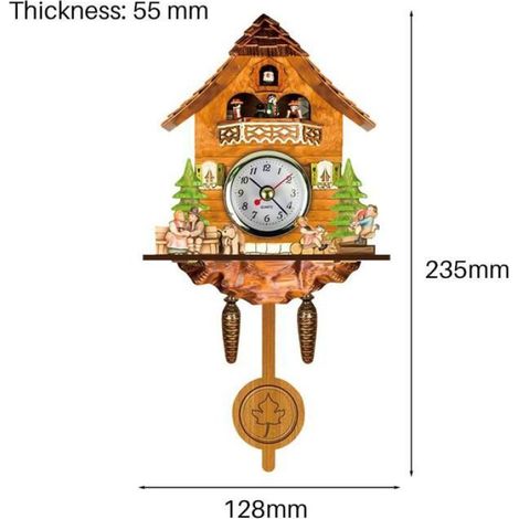 1 Horloge à coucou, Style européen traditionnel, Bois antique, 128x235x55 mm, Intérieur (1/5)