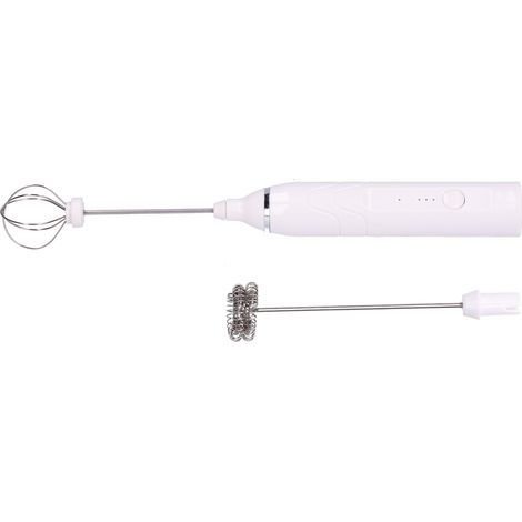 Milchaufschäumer mit 3 Geschwindigkeitsstufen, multifunktionaler tragbarer elektrischer Mixer, USB-aufladbarer Schaumbereiter, weiß (1/5)