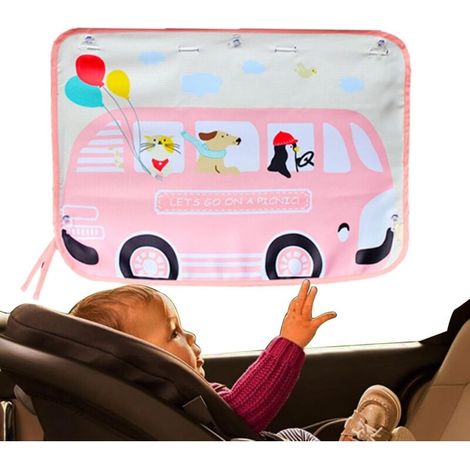 Sonnenschutzblenden für Autos – UV-beständige Seitensonnenschutzblenden zum Hitzeschutz – Atmungsaktive Sonnenschutzblenden mit Cartoon-Motiven für Fahrzeuge – Crezuo
