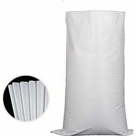 10 sacchi per macerie, sacchi in tessuto bianco 60 x 100 cm, sacchi per macerie di grande capacità, per logistica e trasporti, materiali edili o rifiuti da giardino. (1/4)