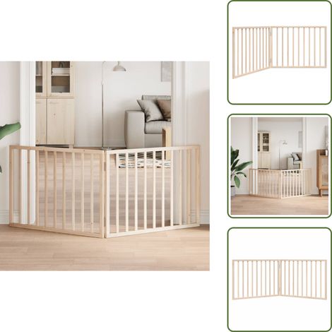 The Living Store Hundegitter Faltbar 2 Paneele 160 cm Pappelholz - Hundegegend (1/5)