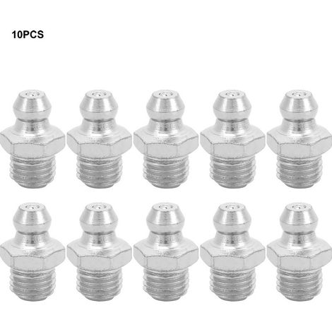 Embout de graisse de rechange en métal, 10 pièces, raccord de buse, accessoire de lubrification pour pistolet à mamelon (02) (1/5)