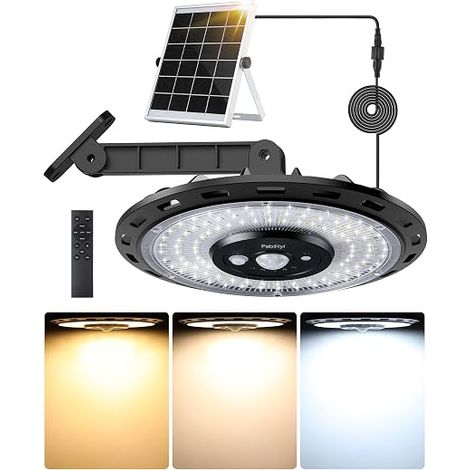 3000LM Outdoor Indoor Solar Light, 5 Modes Motion Sensor, 3 Colour Temperatures Solar Light Outdoor 4000 mAh Battery for Path, Garden, Pergola, Garage (1/5)