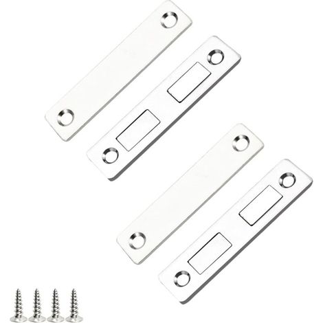 2er-Pack unsichtbare, ultradünne, flache Magnete für Türschränke – starke Haftung, selbstklebend, mit Schrauben für Schiebetüren, Schränke, Schubladen  Schrankbeschläge mit Magnetverschluss