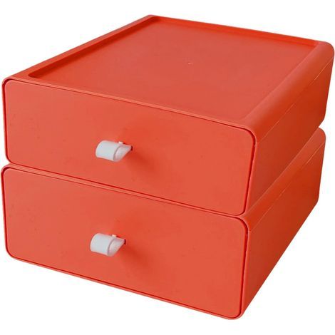 Compartment Stackable Drawer Storage Box, Candy Color Home Office Organizer Case for Storing Documents Magazines Socks Cosmetics, Multi (1/5)