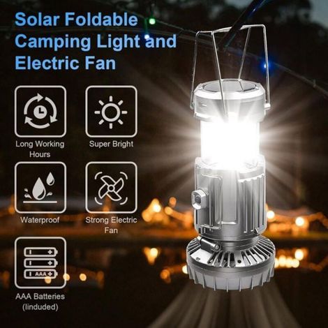Lampe Camping - Solaire LED - 1500 mAh - Étanche - Pour Randonnée Camping Panne Électrique - 1 Pièce (1/4)