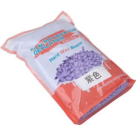 Perles de cire dépilatoire douces et sûres pour hommes et femmes, pour le visage, le maillot, les jambes et les aisselles, 1 kg (35,3 oz), violettes. (1/5)