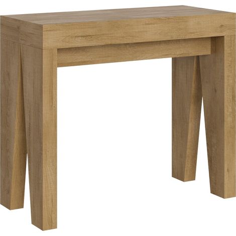Consolle Allungabile 90-196x42x77 cm in Nobilitato Marrone (1/4)