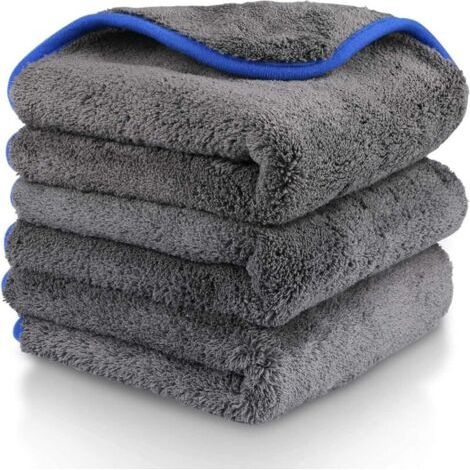Chiffon Microfibre Voiture Moto, 3pcs Chiffon de Polissage Premium, Chiffons de Nettoyage de Séchage pour Soin Doux de Voiture 40 x 40cm, 1200 GSM