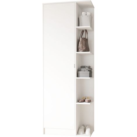 Lingère Meuble à Chaussures 15 Paires 1 Porte 10 Niches Blanc (1/5)