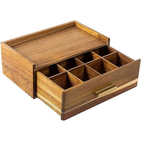 Bois thé support organisateur, thé boîte organisateur boîte rangement, thé caddys pour thé sacs organisateur drawer (1/5)