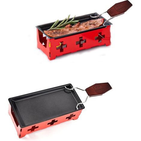 Poêle à Griller Rouge, Mini-Plaque à Griller, Raclette Bougie, pour Camping (1/5)