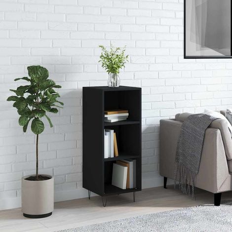 vidaXL Buffet noir 34,5x32,5x90 cm bois d'ingénierie (1/5)