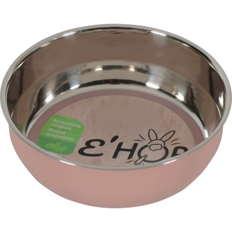 Bol en inox EHOP, 400 ml, rose, pour rongeur. - animallparadise (1/2)