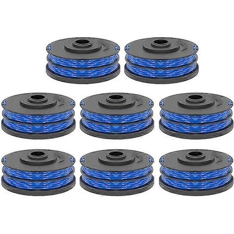 Lot de 8 bobines de fil de coupe-bordures RAC123 compatibles avec les modèles Ryobi RLT6030, RLT5127, RLT5027, RLT4125 et RLT4027. (1/4)