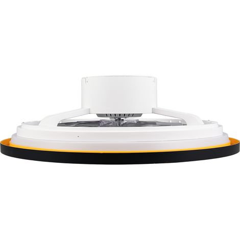 Plafonnier led ventilateur 28w 3200lm cct 2700 6500k 55cm telecommande noir or ip20 - trio varpula (1/3)