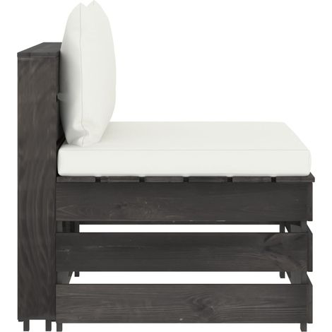 Canapé central,Canapé d'extérieur,Sofa de jardin sectionnel avec coussins Bois imprégné de gris CFW721366 (1/5)
