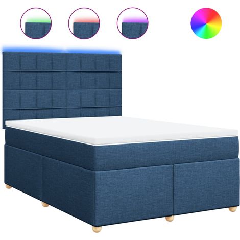 Maison Exclusive - Giroletto a Molle con Materasso Blu 140x200 cm in Tessuto