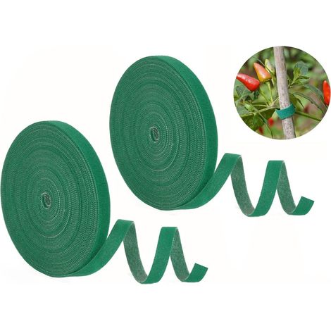 Attaches de Jardin pour Plantes Cravate de Tomate Bande de Fixation Réutilisable 10mm de Large pour Plantes Grimpantes (7.5m x 2pcs)