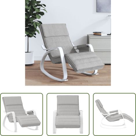 Relaxstuhl - Schaukelstuhl Hellgrau Stoff (1/5)