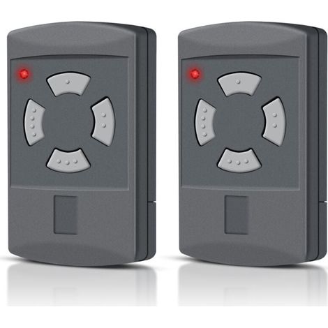 Lot de 2 Télécommandes pour Porte de Garage - 40,685 MHz - Compatible avec Hörmann HSM4-40, HSM2-40, HS2-40, HS4-40, HSE2-40, HSE4-40, Bouton Gris - 4 Canaux (1/5)