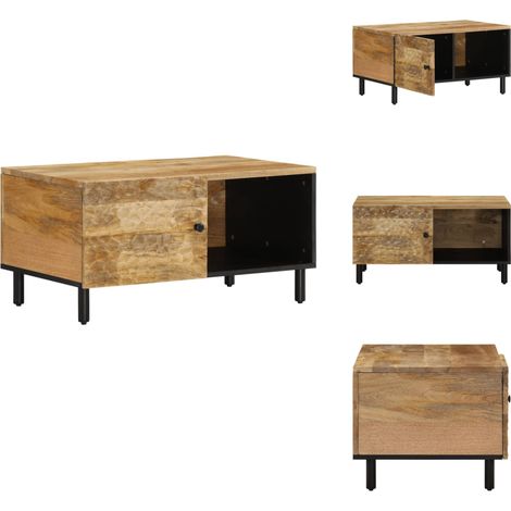 Table basse 80x50x40 cm bois de manguier massif - Table Basse - Table D'appoint - Mobilier Salon - Bois Massif - Rangement (1/5)