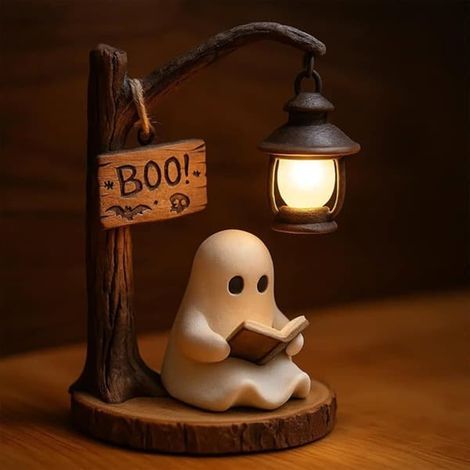 Lampe de chevet LED 3D fantôme adorable - Idéal pour la lecture, cadeau original