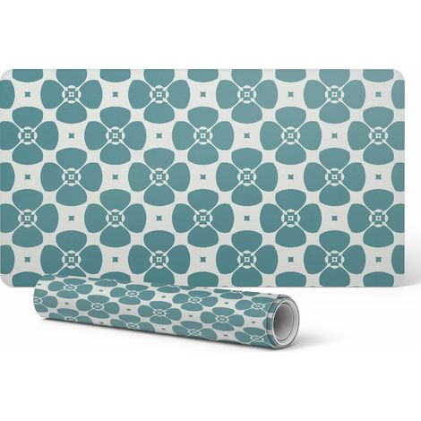 Alfombrilla de escritorio antideslizante con estampado floral retro de 90x45 cm.