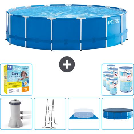 Piscine Intex cadre rond - 457 x 122 cm - Bleu -  Comprend des Accessoires CB47