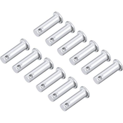 Trou Unique Chape Broches - 8mm x 25mm Tête Plate Tête Zingage Solide Acier Axe Charnière 12Pcs (1/3)