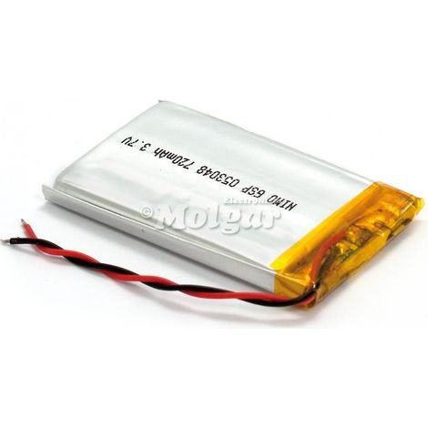 Lithium-Polymer-Akku 3,7V 720mA wiederaufladbar mit Kontrollschalter