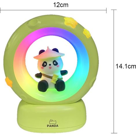 (Panda RGB) Veilleuse LED Panda Astronaute Lampe de chevet Rechargeable USB en silicone (1/4)