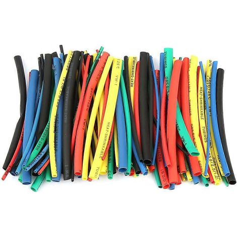 100 pièces, 5 tailles, 5 couleurs, gaine thermorétractable de 100 mm, gaine de protection isolante pour câbles (1/4)