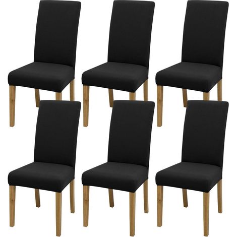 Stuhlbezüge 6er Set, dehnbar, pflegeleicht, schwarz (1/5)