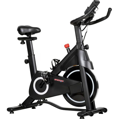 Bicicleta estática de casa 108 x 51 x 116 cm resistencia magnética silenciosa asiento ajustable moderna de acero blanco 210006736 (1/5)