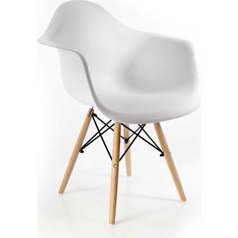 Set 4 poltrone bianche con seduta in plastica cm 63x53x80h (1/2)