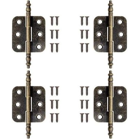 4 PCS Charnière Laiton Antique avec 24 Vis Charnière Plate Vintage 72 34mm Charniere Porte Placard Vintage Charnières Pliantes en Bronze Charnière Meuble Ancien pour Boite à Bijoux, Armoire (1/5)