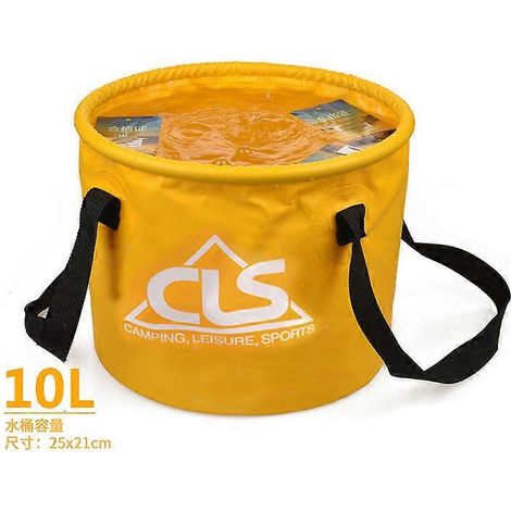 Seau pliable de 10 L pour l'extérieur, chariot télescopique, panier de lavage, de pêche, de camping, portable, pliable, en forme de trompette, pour pique-nique (1/5)