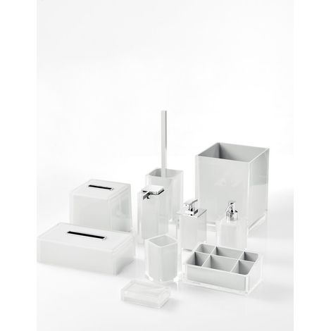 Set completo accessori 4 pezzi d'appoggio in resina RA99 Gedy serie RAINBOW Bianco