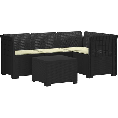 Maison Exclusive - 4-Sitzer Garten Sofa mit Kissen Rattan Look PP (1/5)